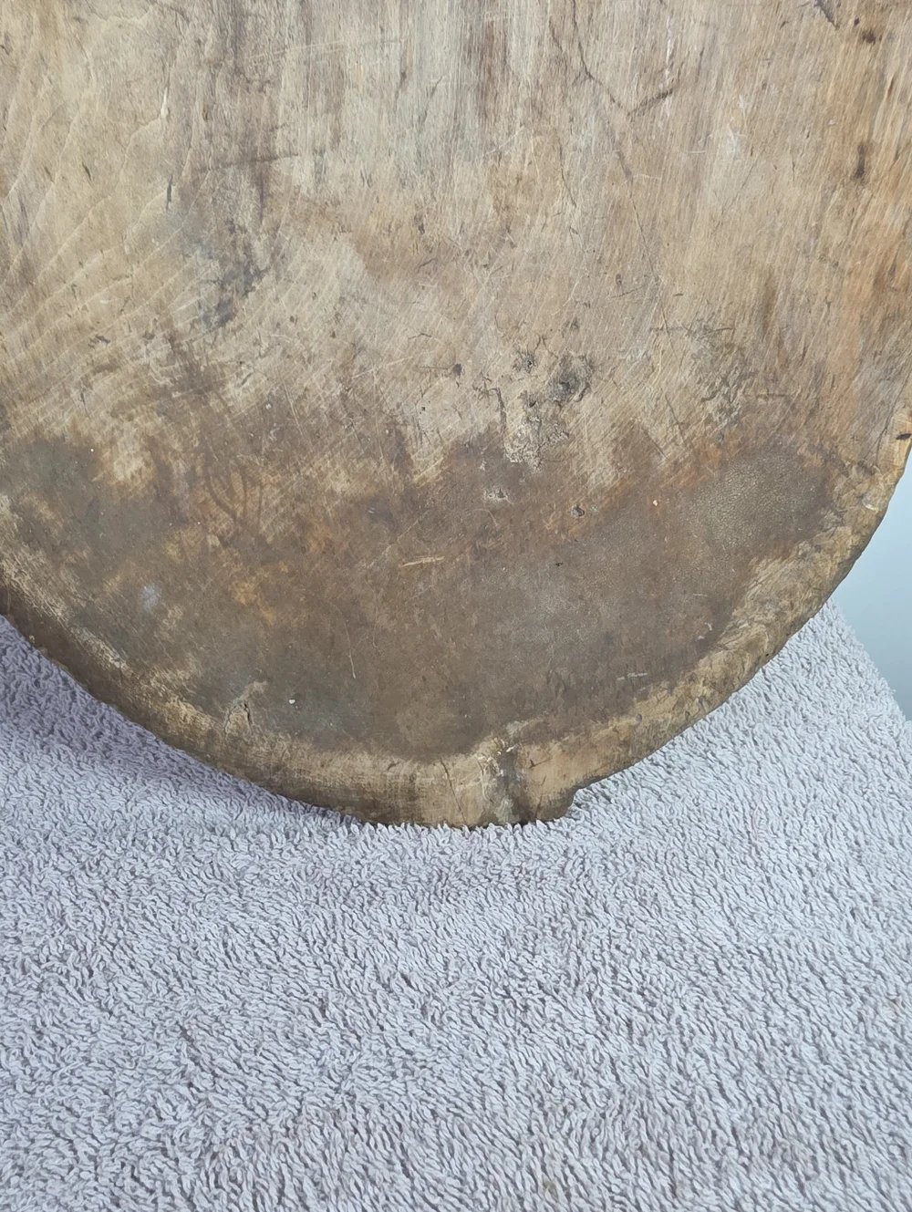 Antique Primitive Hand Carved Hewn Wooden Dough Bowl